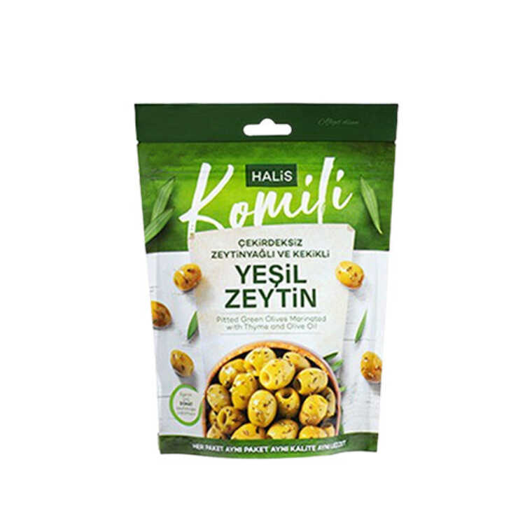 Seedless Green Olives with Olive Oil and Thyme, 5.99 oz - 170g