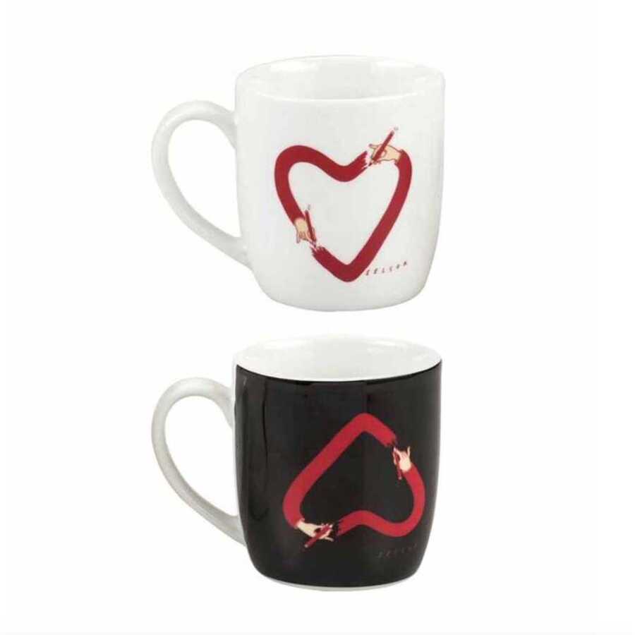 Selcuk Demirel Heart Porcelain Mug Set, 2 pieces