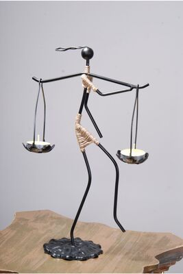 Black Decorative Candle Holder - Female Figured Candle Holder - 1