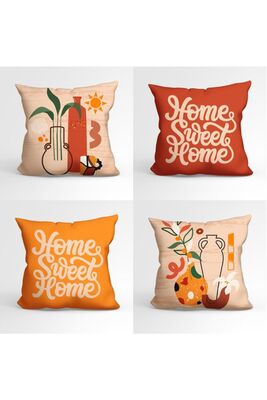 Special Design Decorative Set of 4 Pillow and Throw Pillow Covers 20312 45x45 Cm - 1