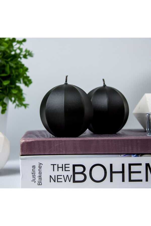 Sphere Candle Set of 2 Black 11