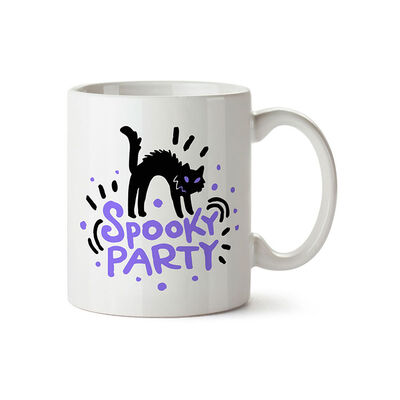 Spooky Party Cat Halloween Mug , 3.1x3.5x4.3 Inches - 1