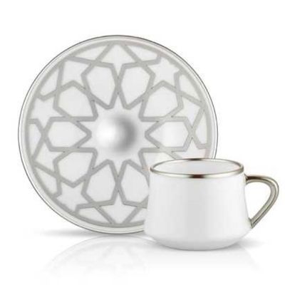 Sufi Tea - Coffee Cup Set Selcuklu Platin , 6 pieces - 1