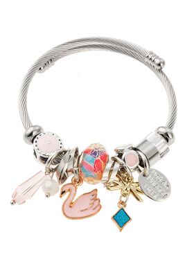 Swan Figured Silver Bracelet - 1