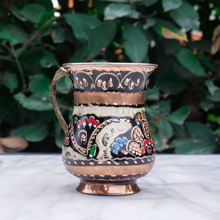 Traditional Colorful Copper Ayran Mug