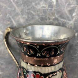 Traditional Colorful Copper Ayran Mug - Thumbnail