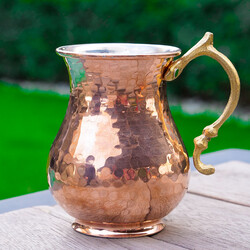 Traditional Gold Copper Ayran Mug - Thumbnail