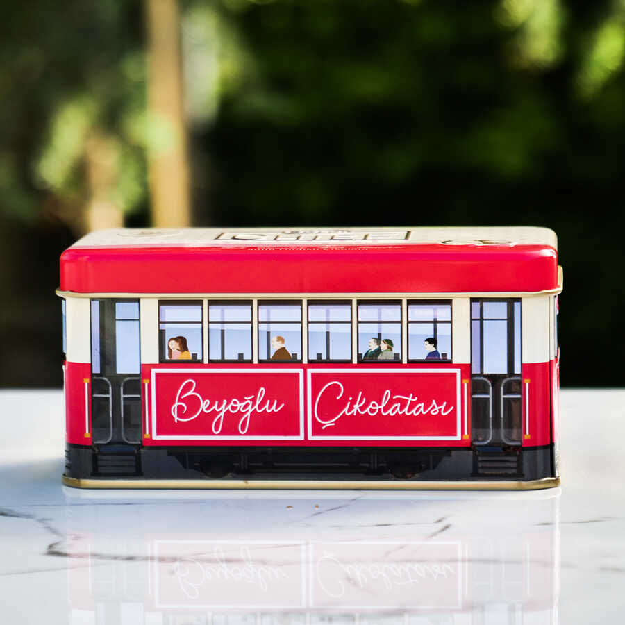 Tramway Beyoğlu Chocolate With Hazelnut in Metal Boxes , 15 pieces , 7.93oz - 225g