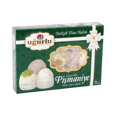 Turkish Floss Halva With Pistachio, Plain and Cocoa , 8oz - 240g - 1