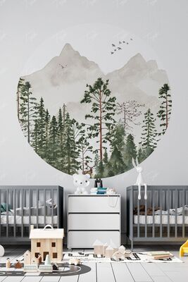 Wall Sticker Round Circle Forest Themed Tgbdairesticker - 1