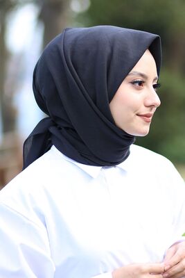 Women's Black Cotton Scarf - 1