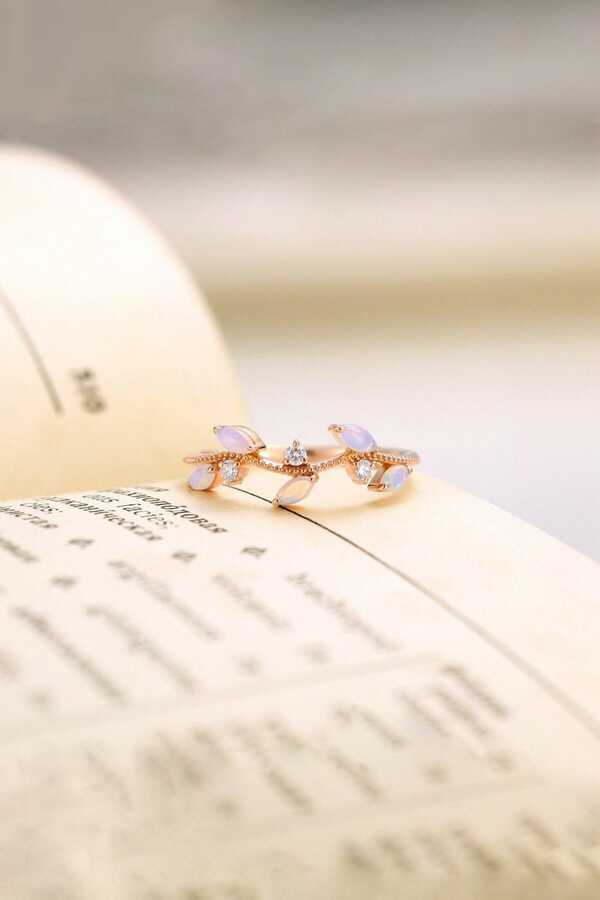 Women's Stone Ivy Adjustable 14K Rose Gold Plated Ring