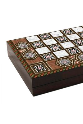 Wooden Scale, Solid, Mother of Pearl Backgammon 50*50 Cm - 1